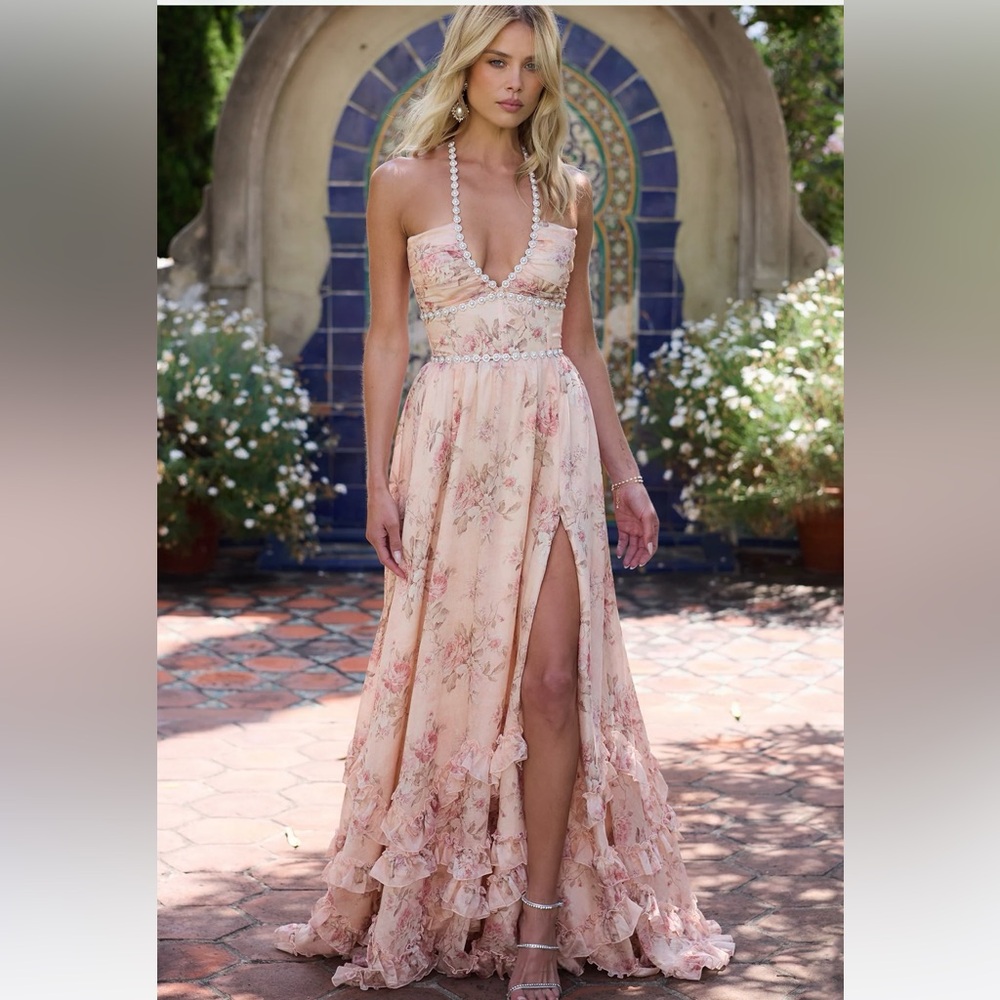 Floral Ruffle Maxi Dress - Picture 2 of 14